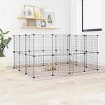 VIDAXL Cage animaux de compagnie a 28 panneaux et porte Noir 35x35 cm