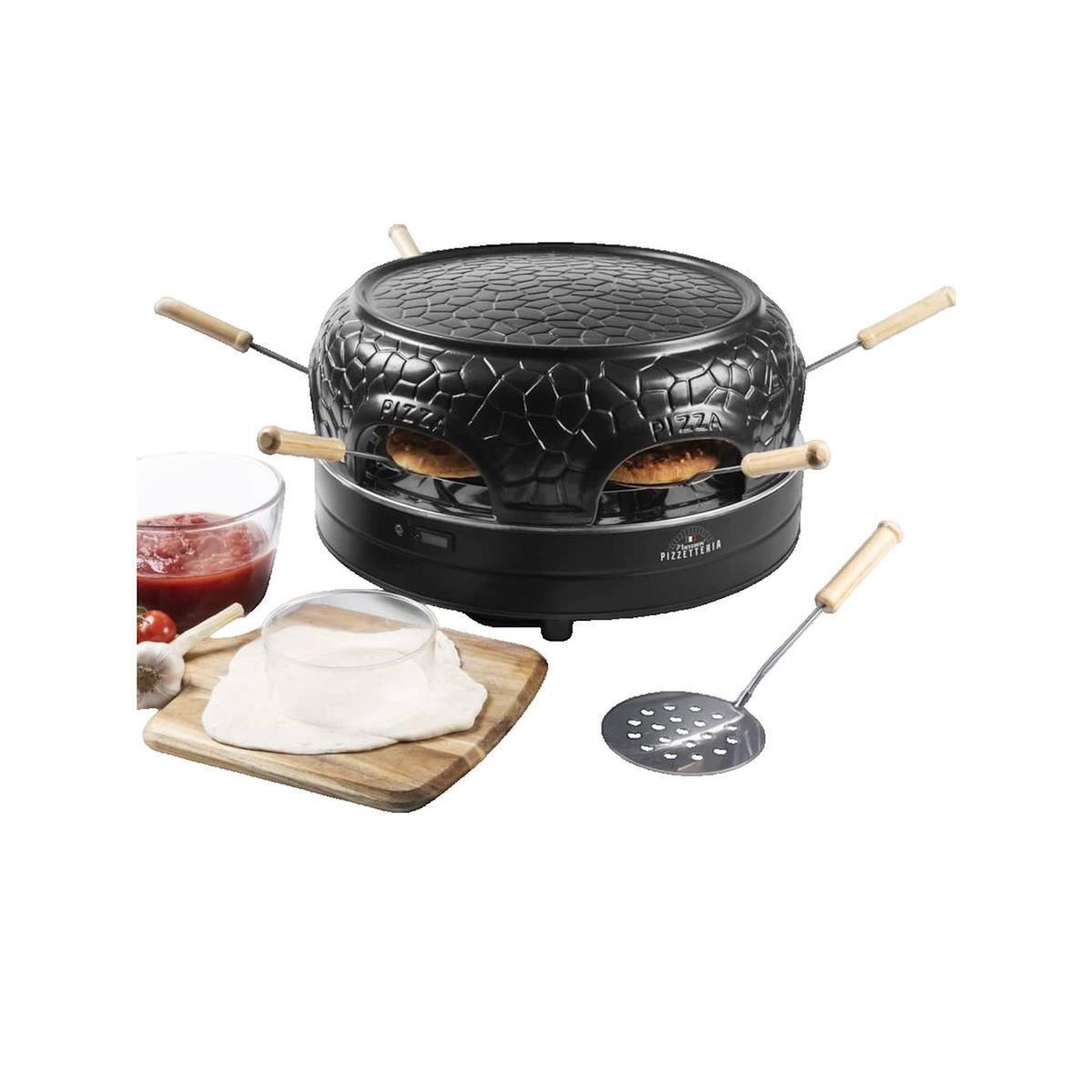 Bestron Four à pizza Bestron APD600Z avec dôme en céramique noir