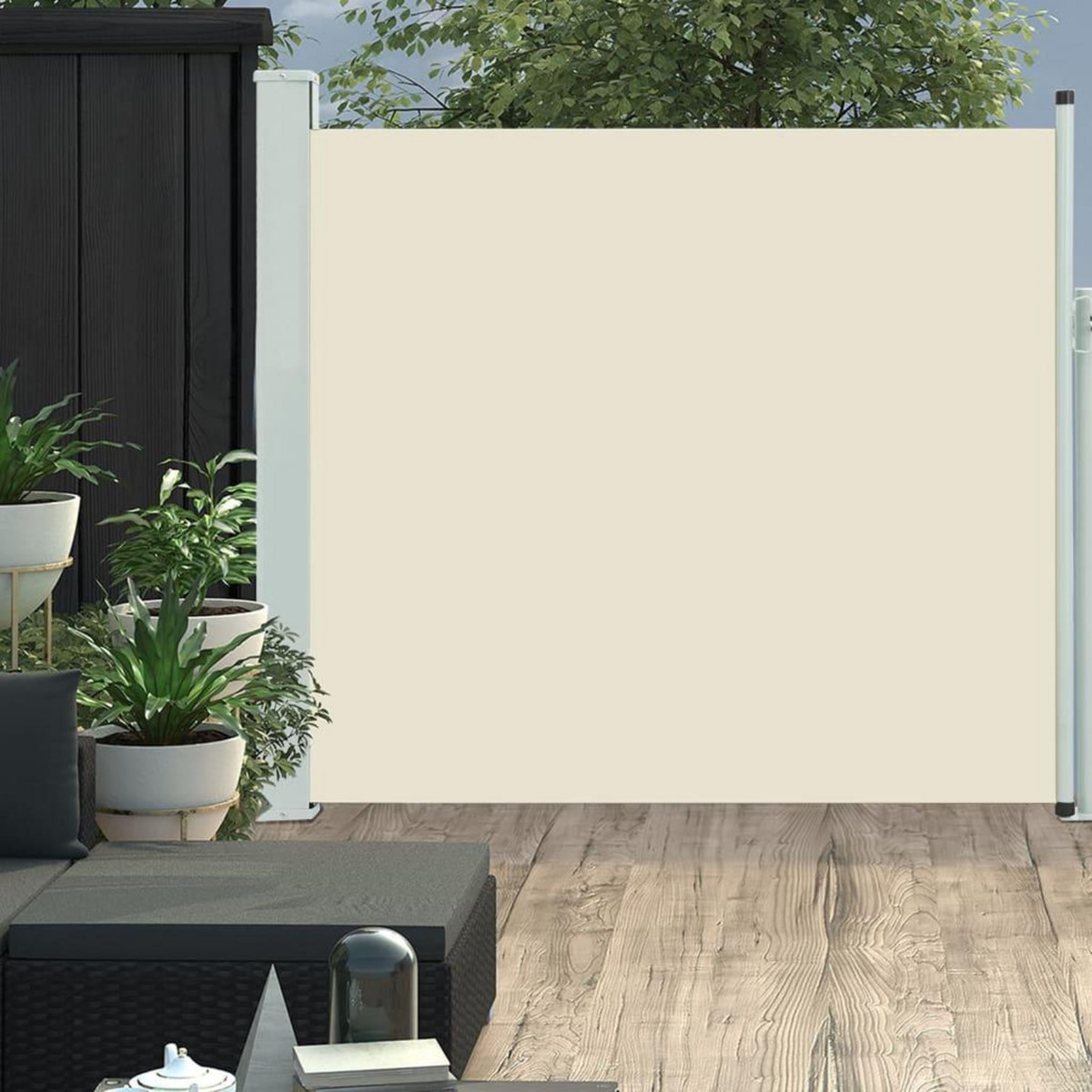 VIDAXL Auvent lateral retractable de patio 170x300 cm Creme