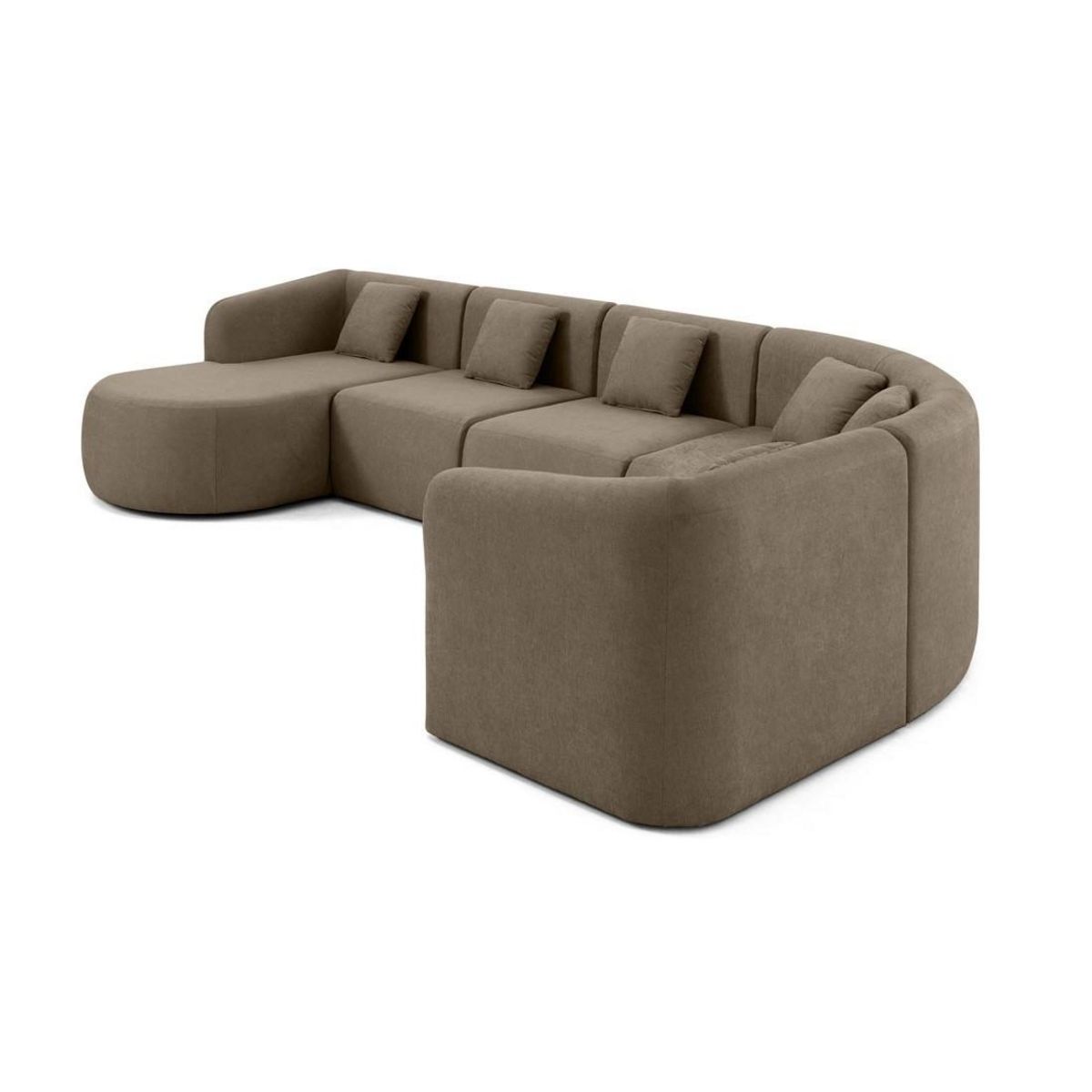 LISA DESIGN Ikare - canapé modulable d'angle gauche - 6 places - en tissu