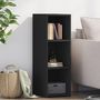 Voir la diapositive 1 : VIDAXL Buffet noir 30x41x93 cm bois d'ingenierie
