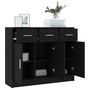 Voir la diapositive 4 : VIDAXL Buffet noir 91x28x75 cm bois d'ingenierie