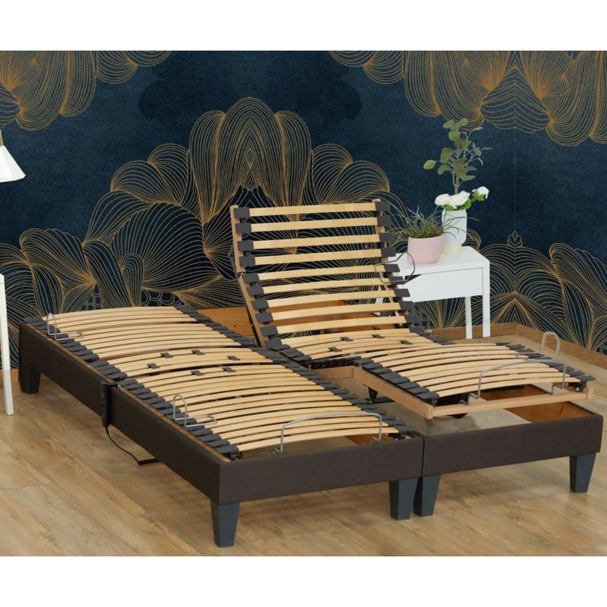 IDLITERIE Lot de 2 sommiers de relaxation électrique VANESSA, confort ajustable