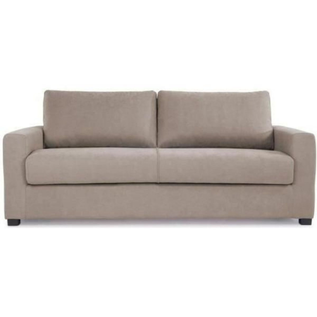 MARKET24 HEXAGONE Canapé droit convertible 3 places MAXIME - Made in France - Tissu Beige - Couchage express - L 194 x P 96 x H 83 cm