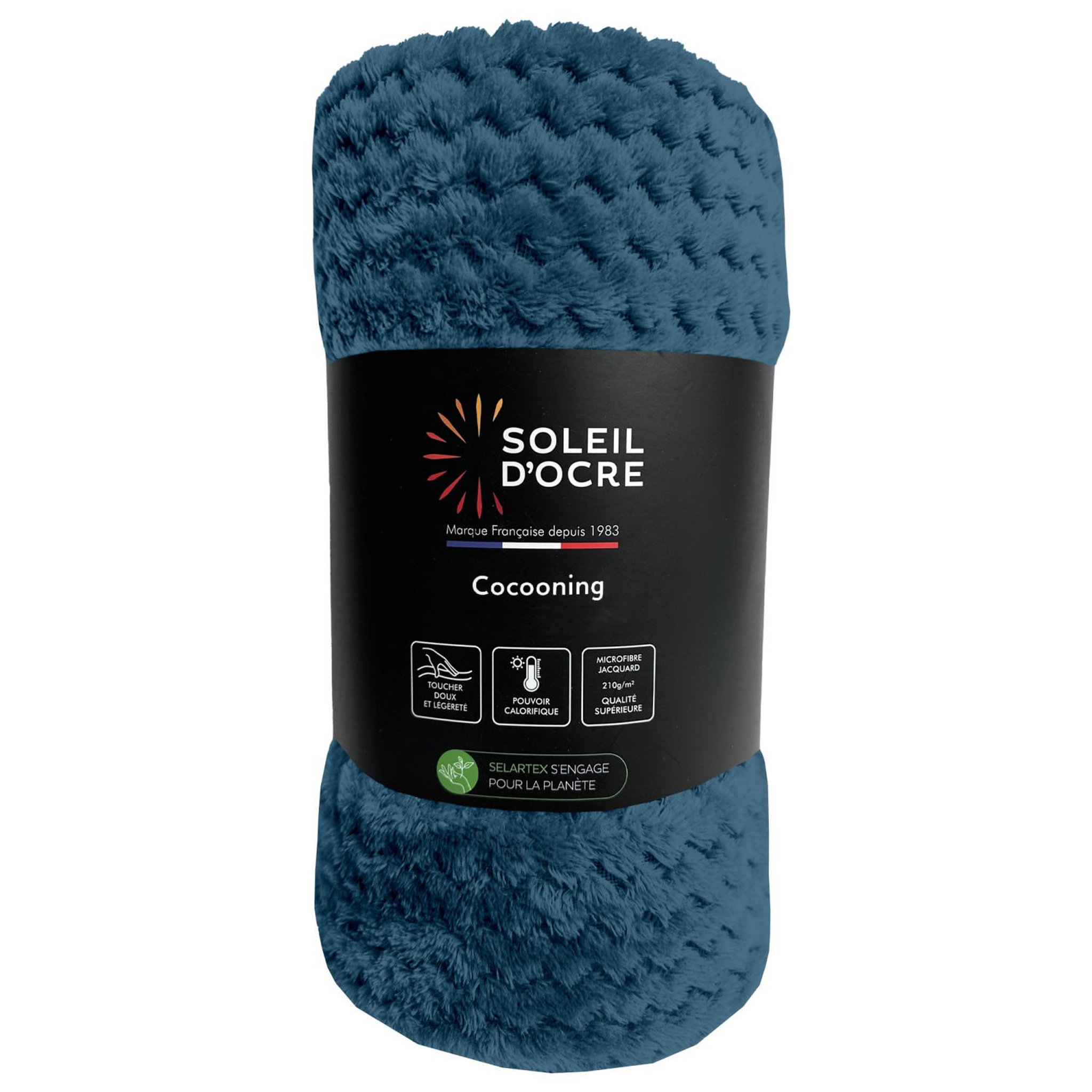 Voir la diapositive 1 : SOLEIL D'OCRE Couverture, plaid microfibre cocooning, par soleil d'ocre