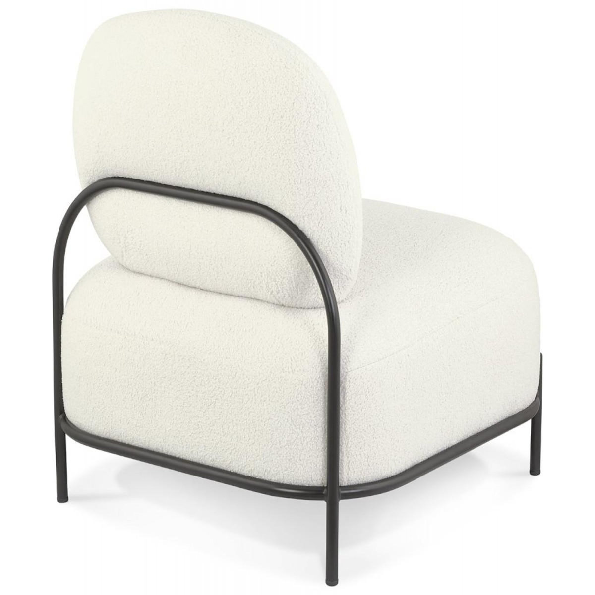 Paris Prix Fauteuil Lounge en Tissu Bouclette  Mark  76cm Beige