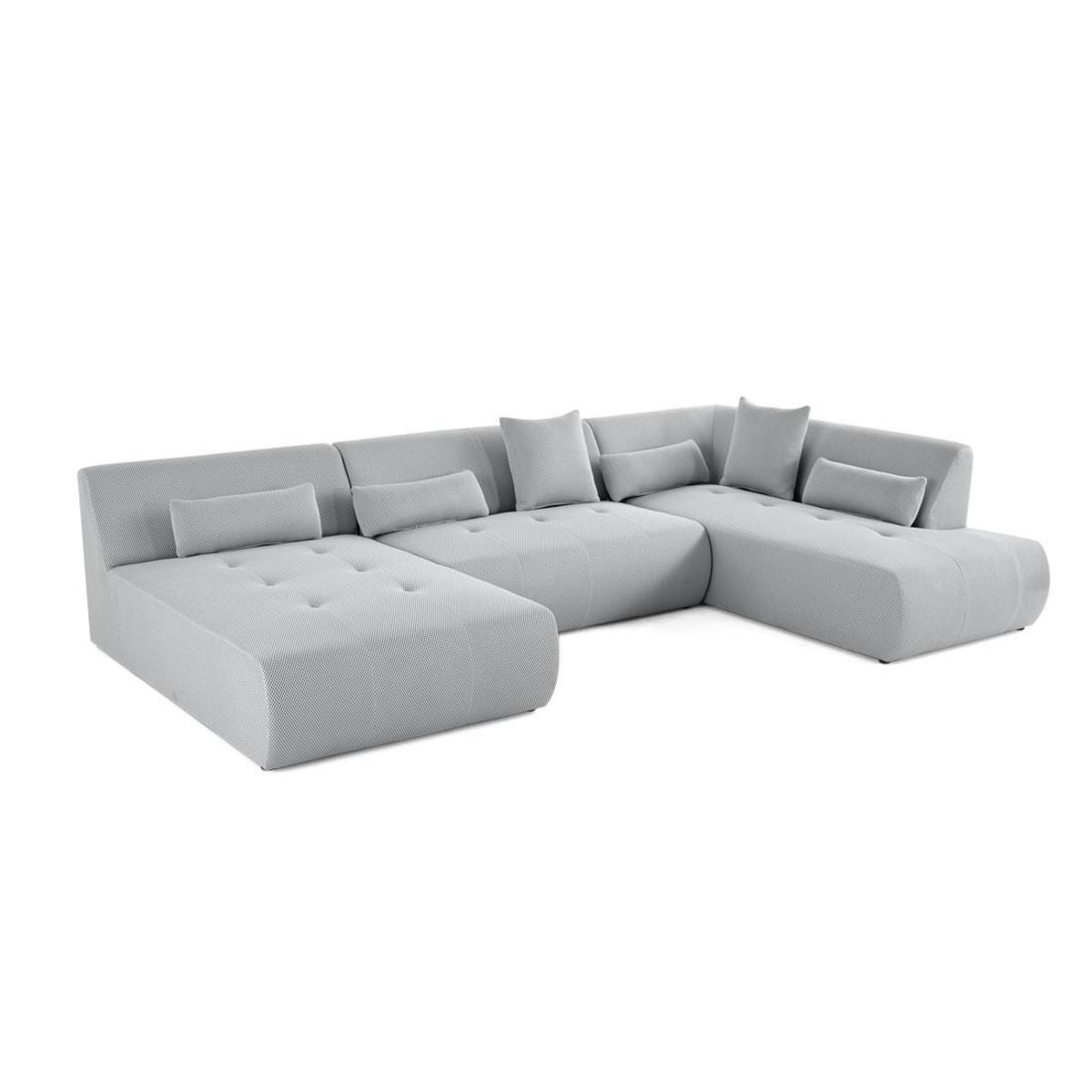 LISA DESIGN Onyx - canapé panoramique modulable d'angle droit - 7 places - en tissu mailles 3d