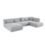 Voir la diapositive 2 : LISA DESIGN Onyx - canapé panoramique modulable d'angle droit - 7 places - en tissu mailles 3d