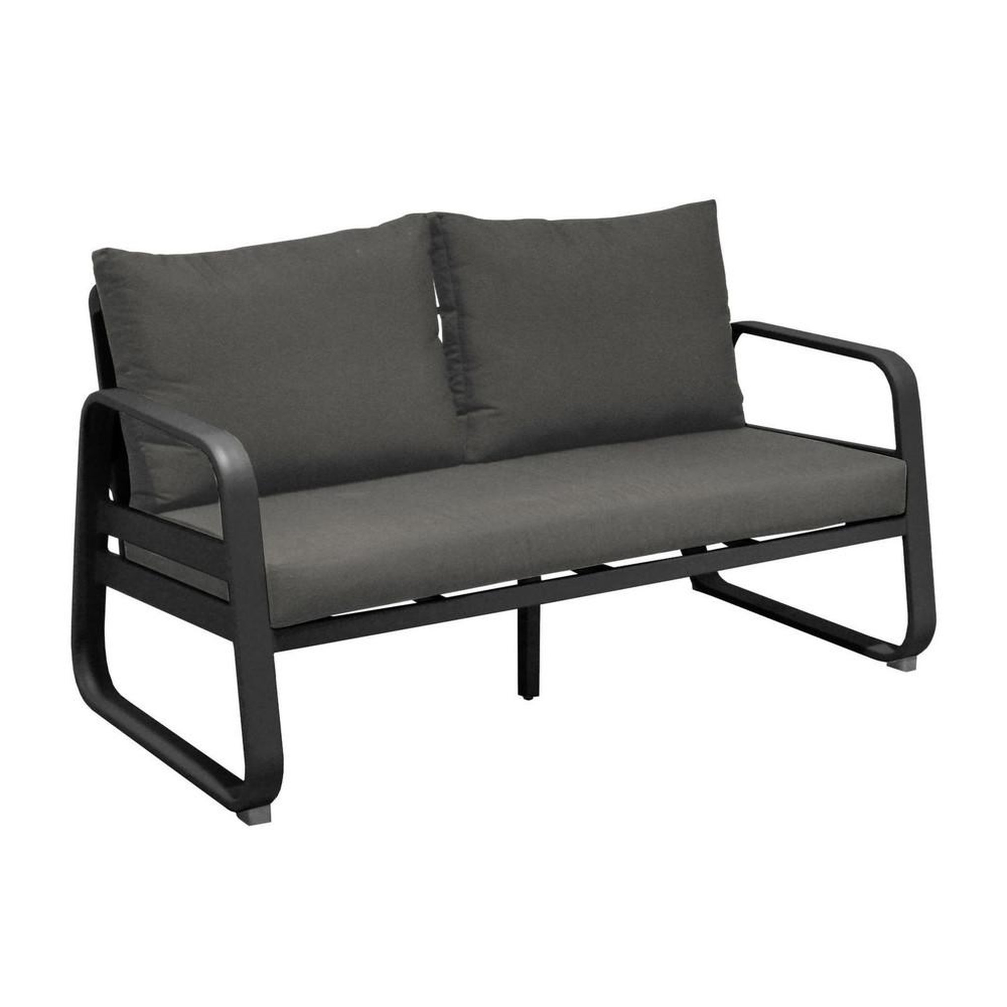 Proloisirs Canapé de jardin 2,5 places Tonio graphite/gris - Aluminium - coussins déhoussables