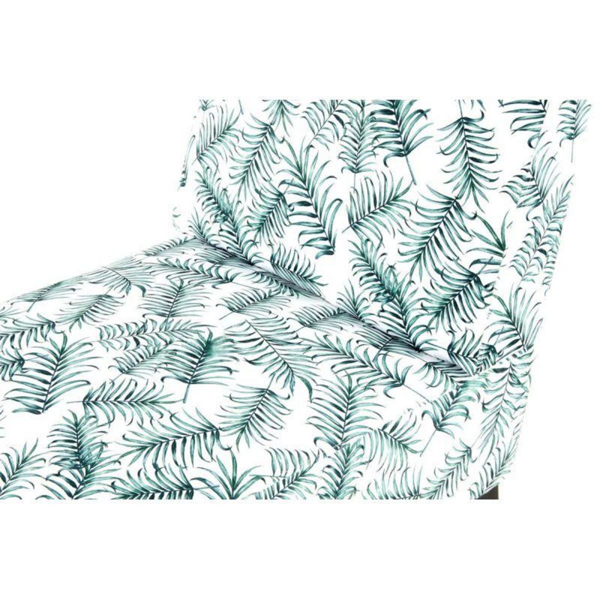 Paris Prix Fauteuil Design Imprimé  Indira  84cm Blanc & Vert