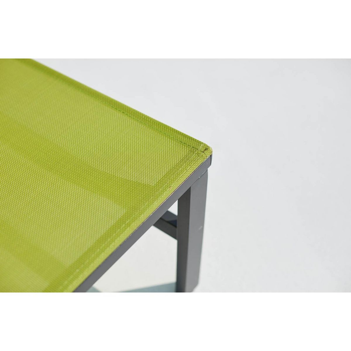 CONCEPT USINE Lot de 2 transats en aluminium gris foncé et vert BARI