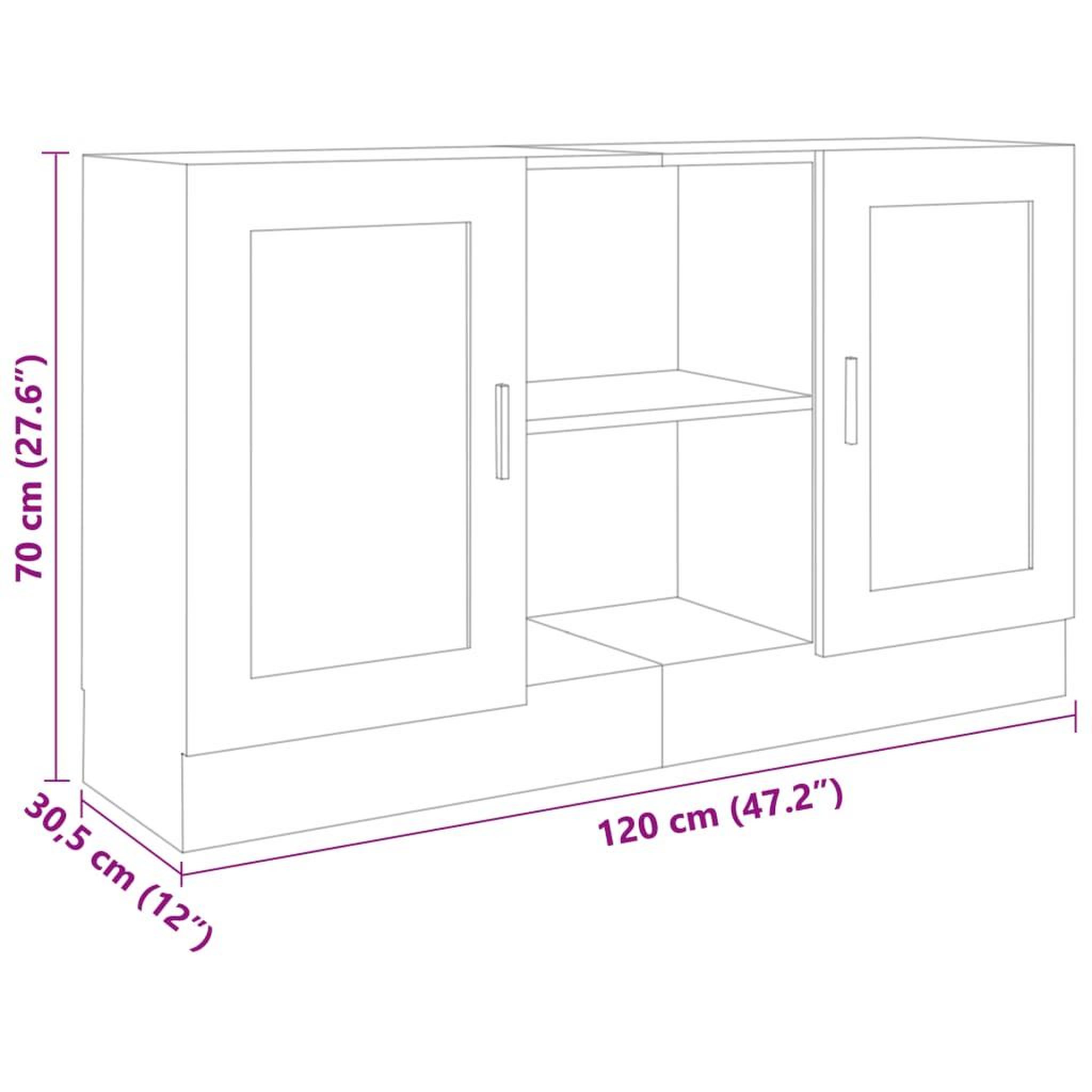 Voir la diapositive 6 : VIDAXL Buffet Blanc 120x30,5x70 cm Bois d'ingenierie