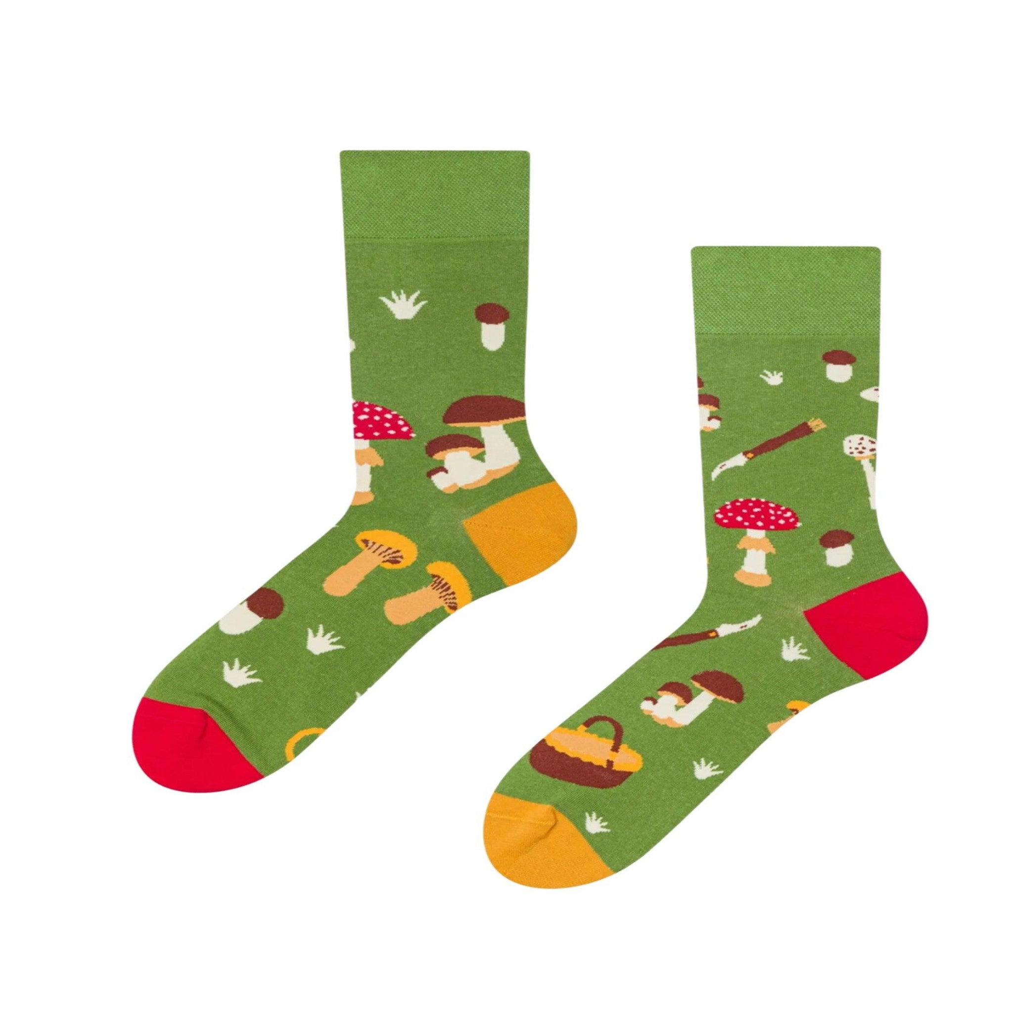 DEDOLES Chaussettes cueillette des champignons. Coloris disponibles : Vert