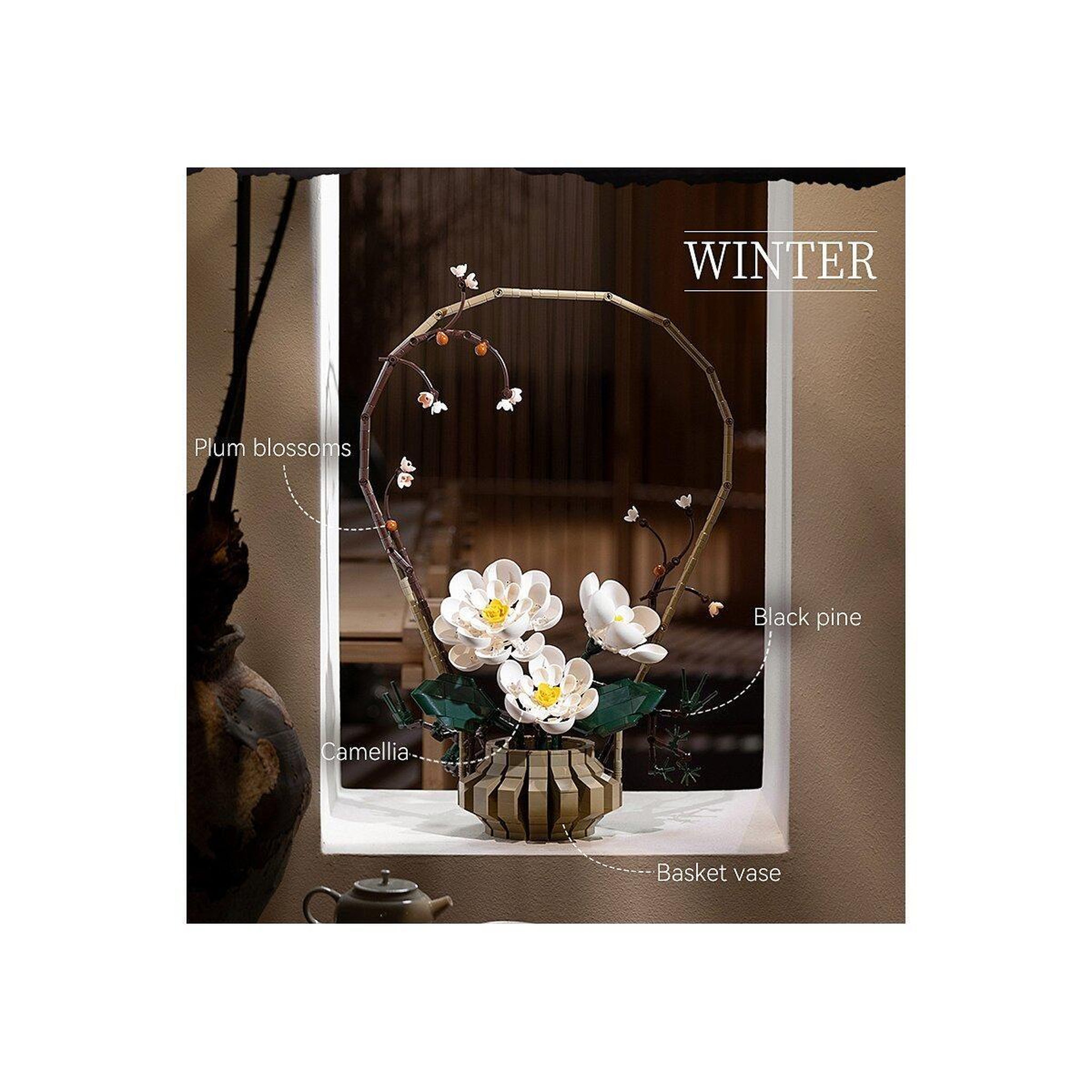 Voir la diapositive 3 : Jamara Cada bouquet de fleurs d'hiver 1:1 bricks