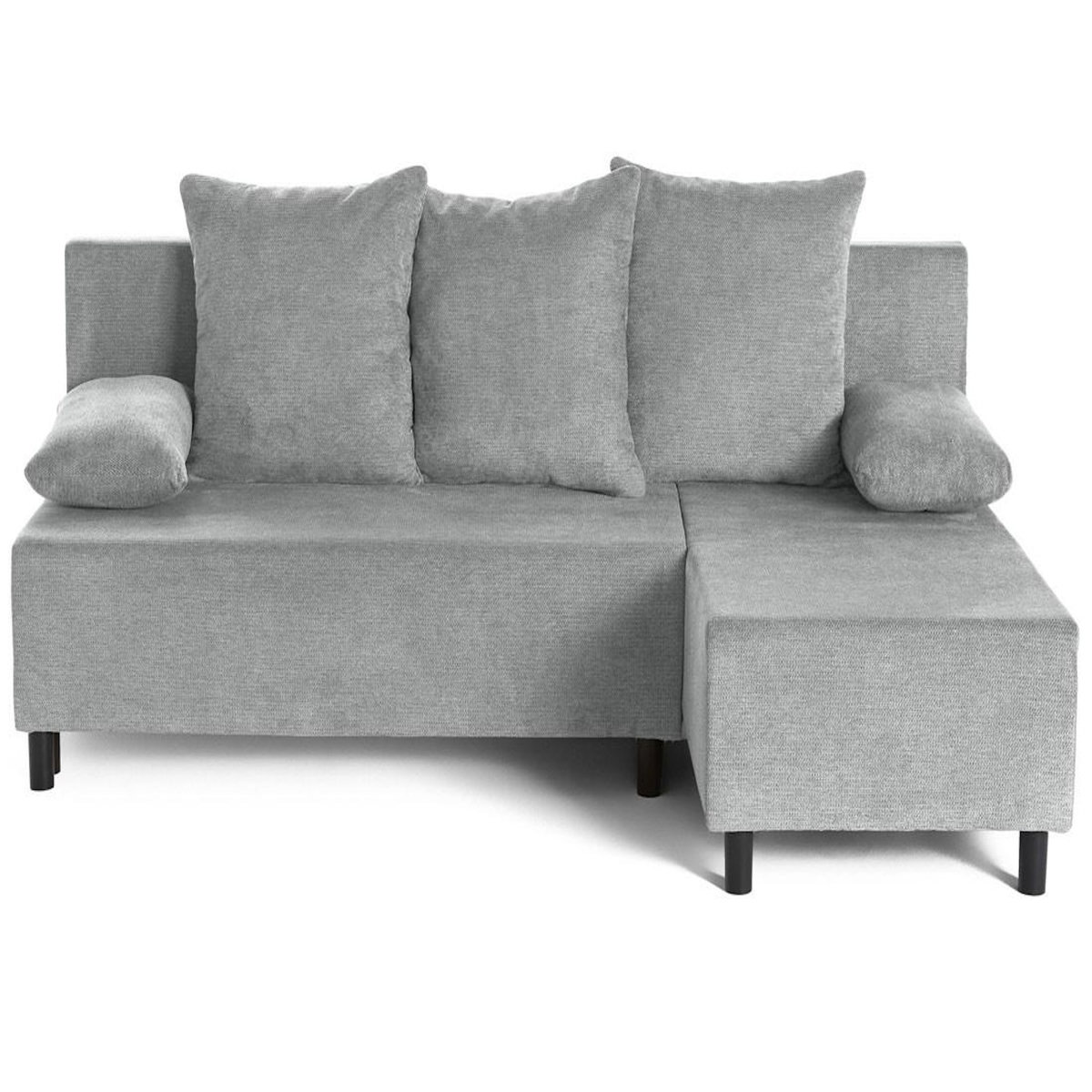 BEST MOBILIER Gloria - canapé d'angle réversible 4 places convertible avec coffre en tissu texturé