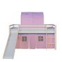 Voir la diapositive 4 : HomeStyle4U Lit rose mi-haut avec matelas 90x200 cm tunnel
