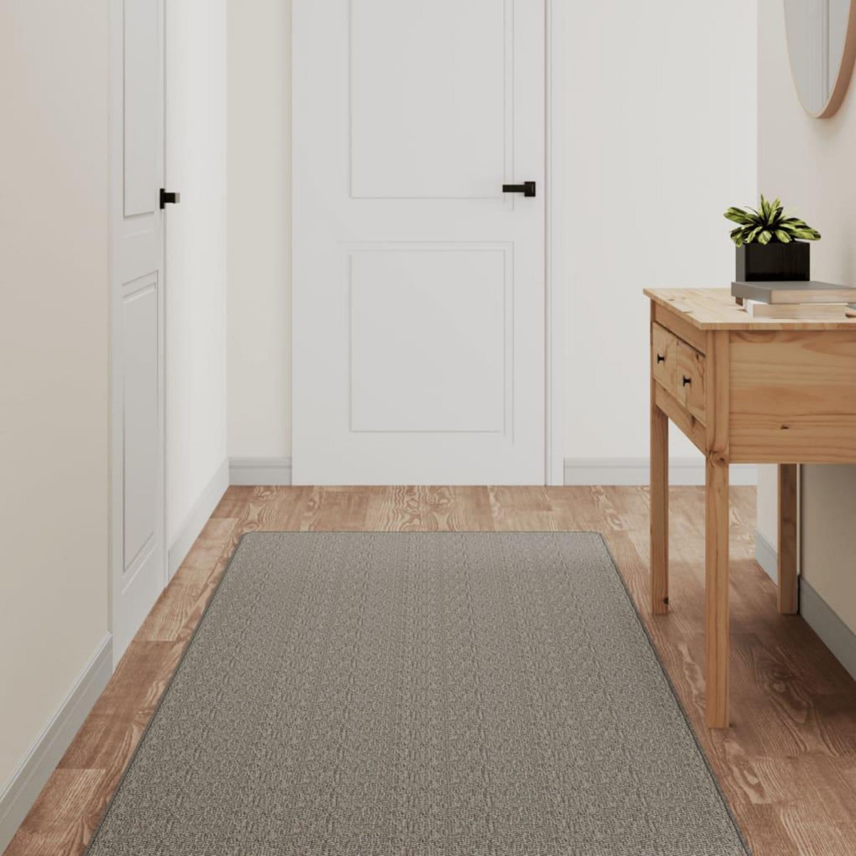 VIDAXL Tapis de couloir aspect sisal argente 80x150 cm