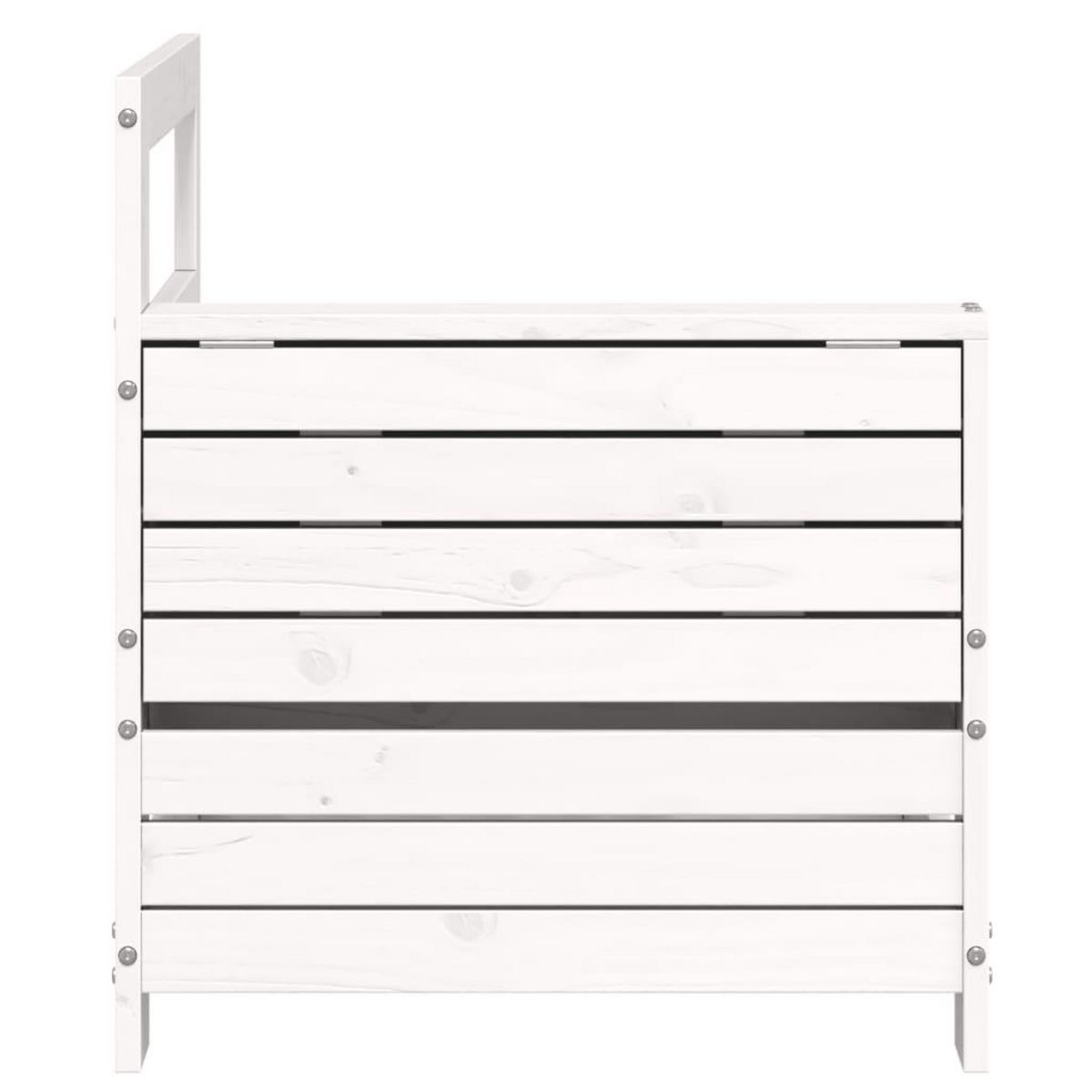 VIDAXL Canape de jardin accoudoir et table d'appoint blanc massif pin