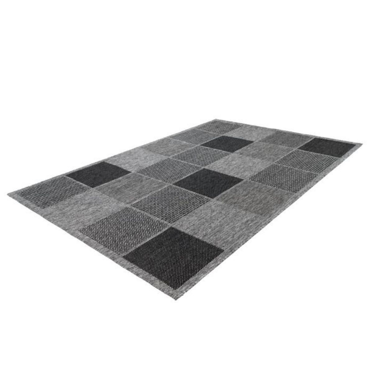 Paris Prix Tapis Effet Damier à Poils Courts  Sulawesi  Argent