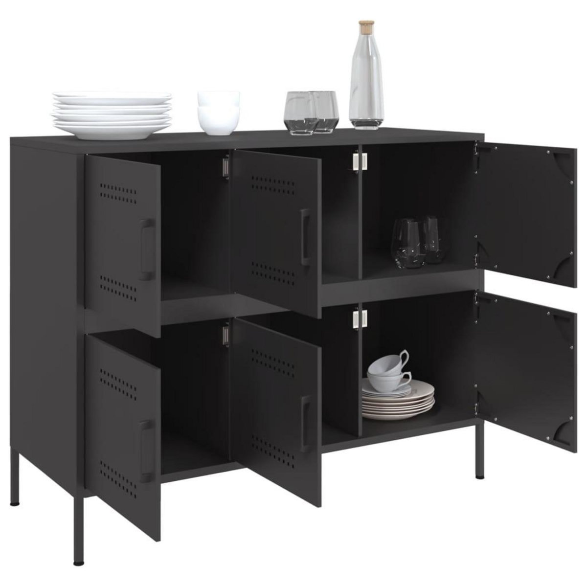 VIDAXL Buffet noir 100,5x39x79 cm acier
