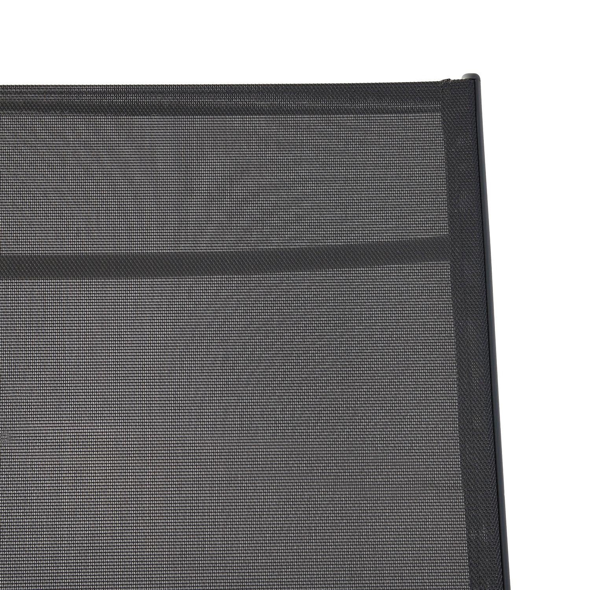 Voir la diapositive 4 : GARDENSTAR Bain de soleil XXL - Textilène et acier - 200x76x40cm - Gris 