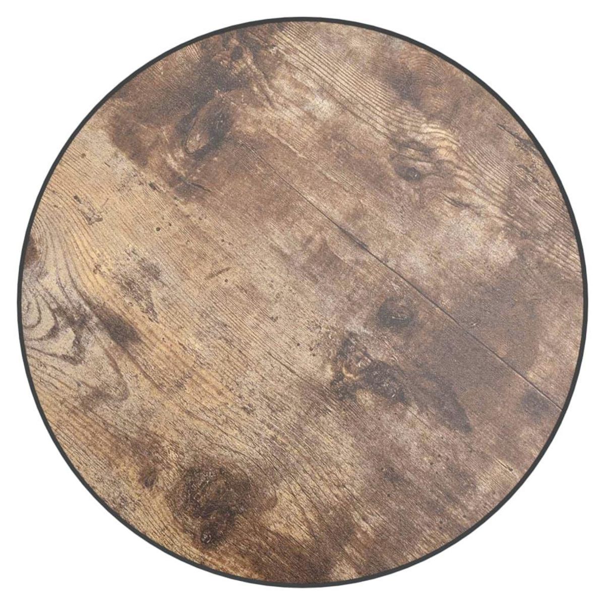 VIDAXL Table a the Noir et jaune Ø35 cm MDF