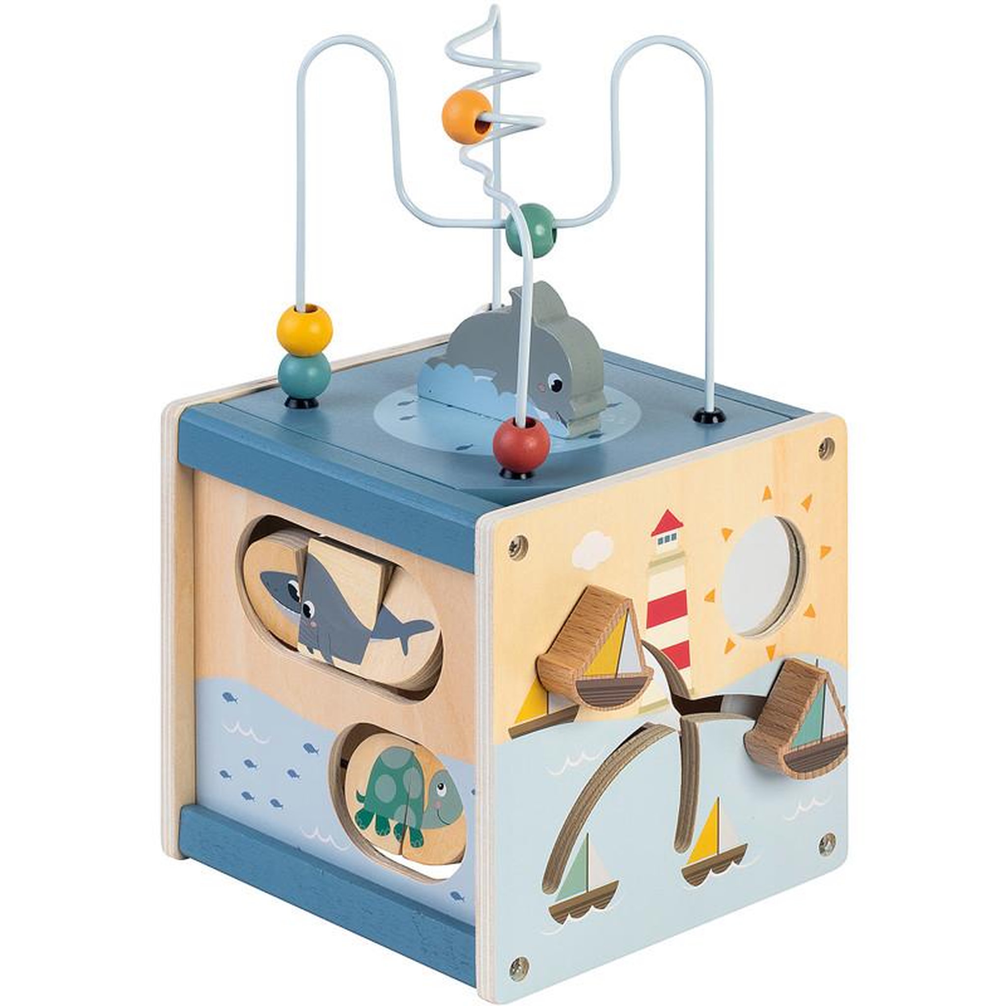 Voir la diapositive 3 : CUBE BOIS ACTIVITES OCEAN 18CM KABI 0151