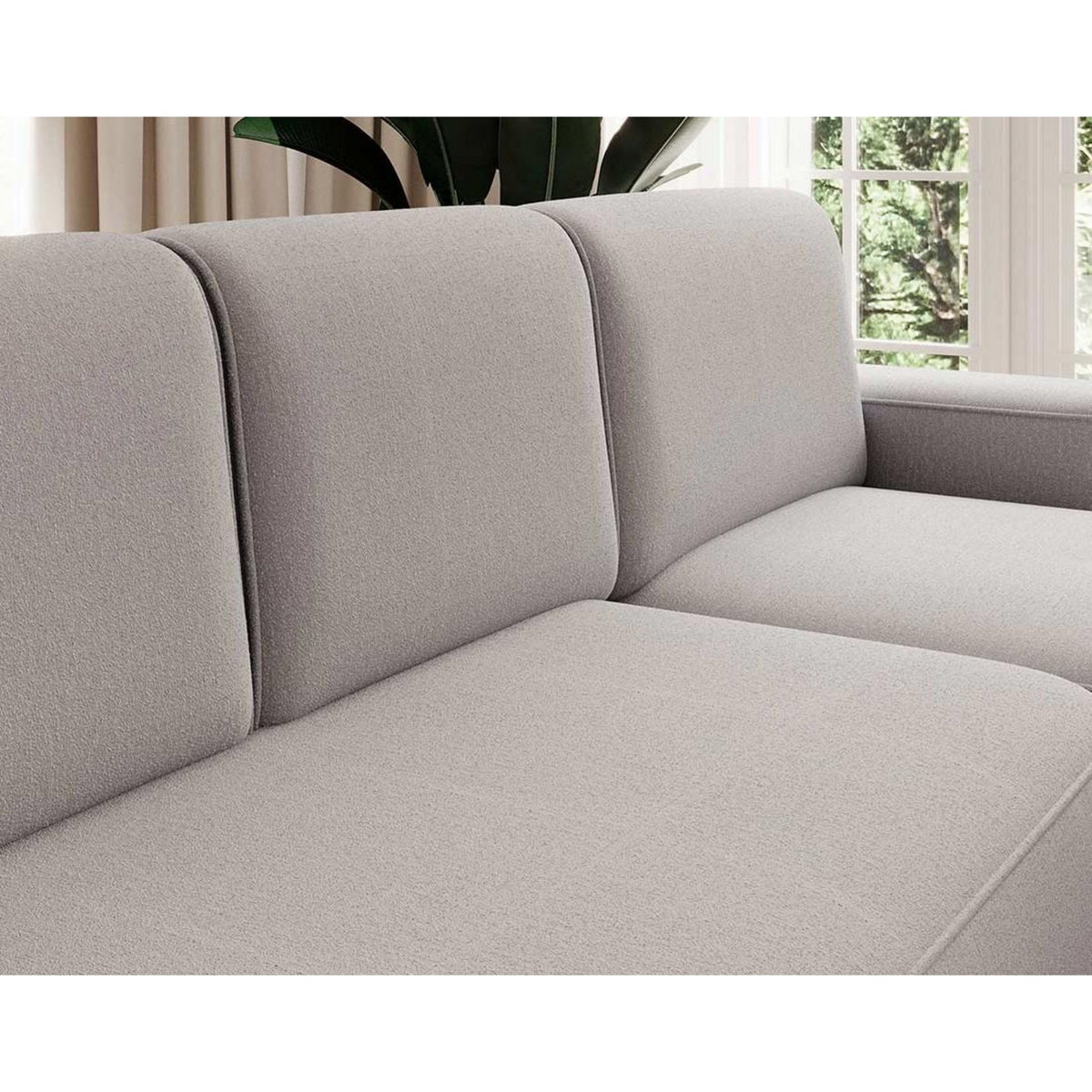 BEST MOBILIER Sam - canapé d'angle droit 4 places convertible avec coffre en tissu