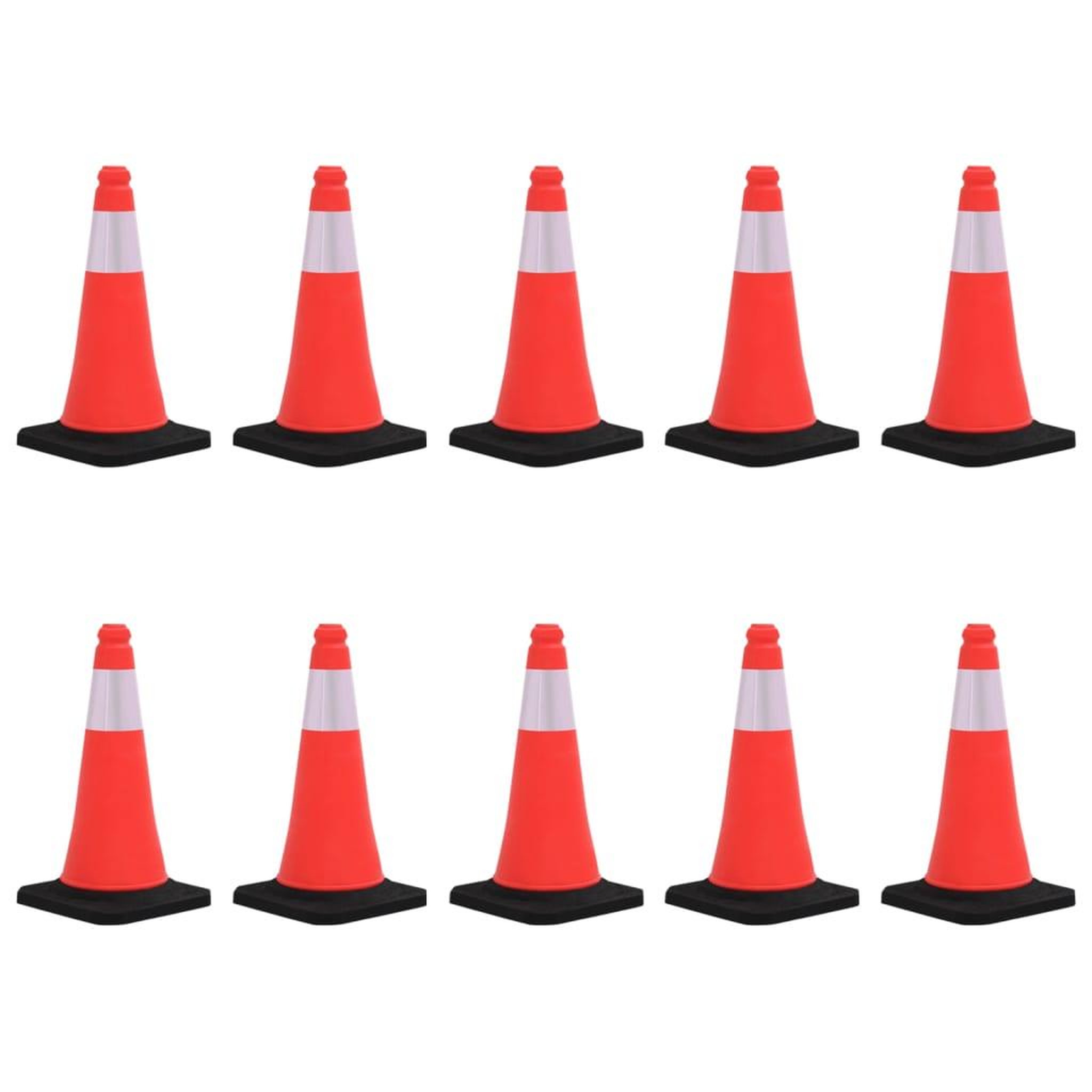 VIDAXL Cones de signalisation reflechissants a base lourde 10 pcs 50cm