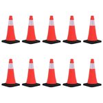 VIDAXL Cones de signalisation reflechissants a base lourde 10 pcs 50cm