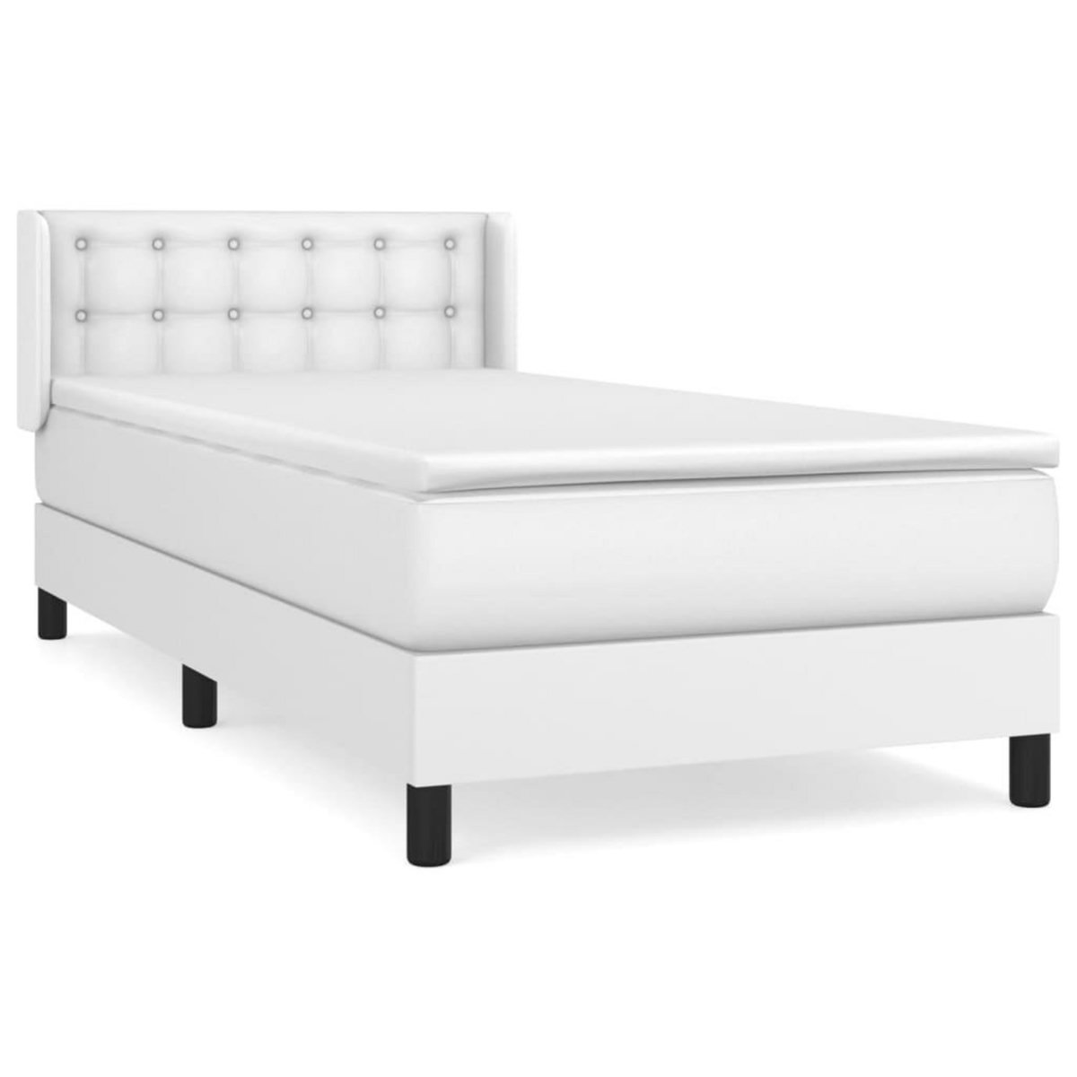 VIDAXL Sommier a lattes de lit avec matelas Blanc 80x200 cm Similicuir