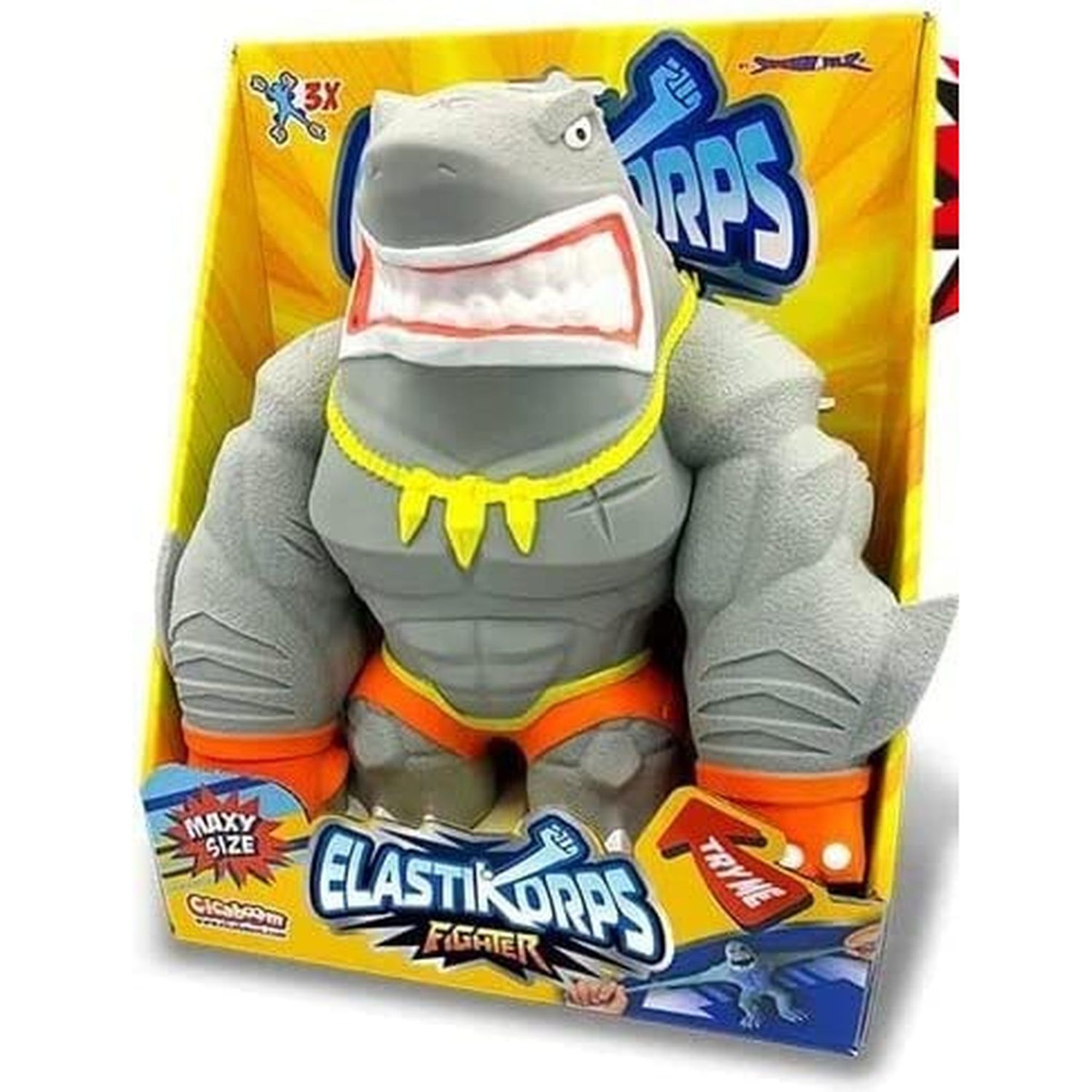 Voir la diapositive 1 : Cicaboom Figurine ELASTIKORPS Maxy Fighters Série 1 24cm 2kg Requin Gris Mako