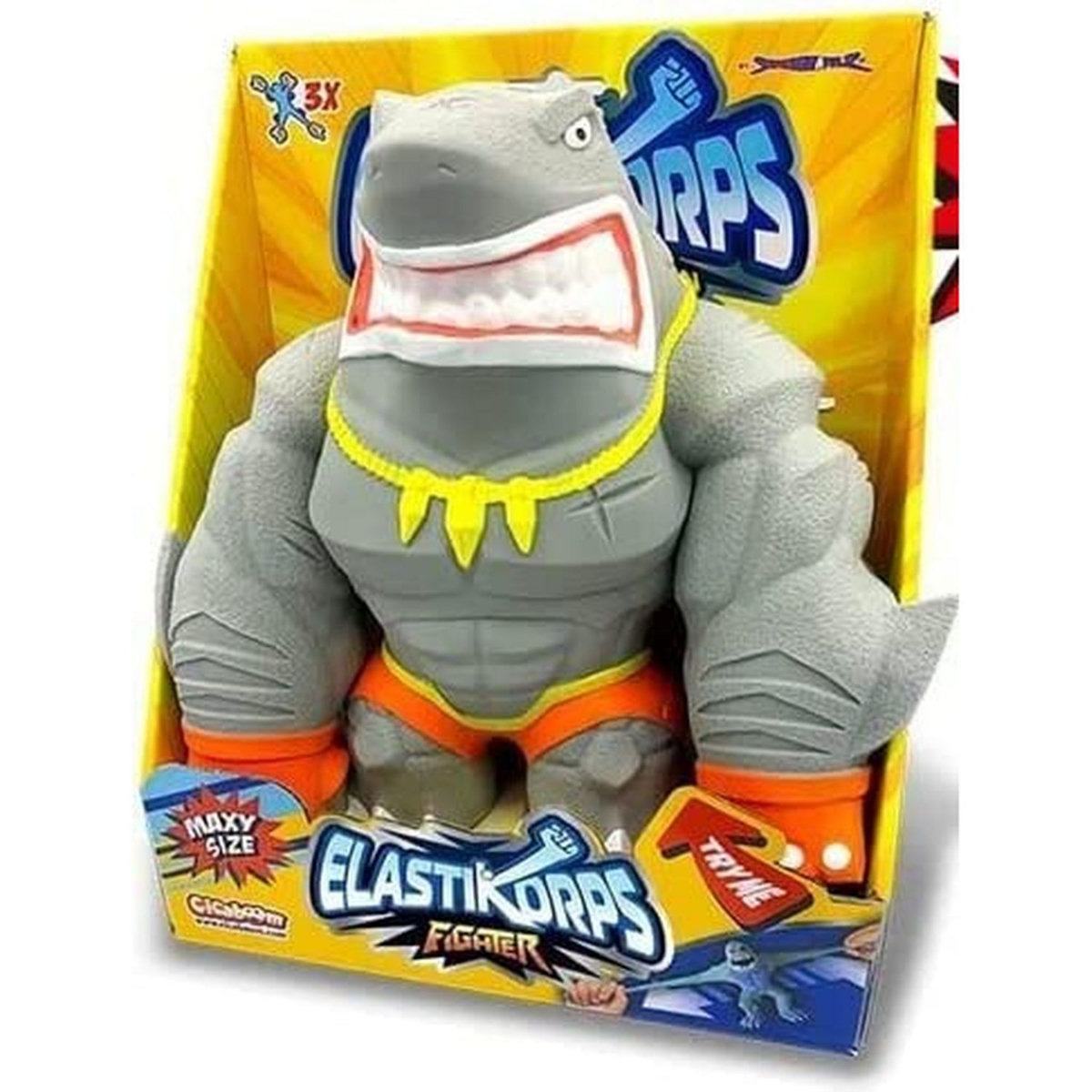 Cicaboom Figurine ELASTIKORPS Maxy Fighters Série 1 24cm 2kg Requin Gris Mako
