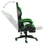 Voir la diapositive 4 : VIDAXL Fauteuil de jeux video avec repose-pied Noir et vert Similicuir