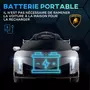 HOMCOM Voiture électrique enfant licence Lamborghini Veneno V. max. 7 Km/h télécommande ouverture portes MP3 USB effets sonores lumineux blanc