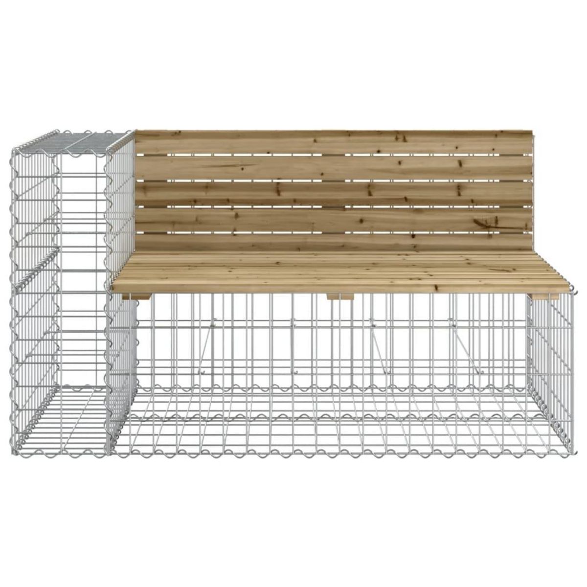 VIDAXL Banc de jardin design gabion 347x71x65,5cm bois de pin impregne