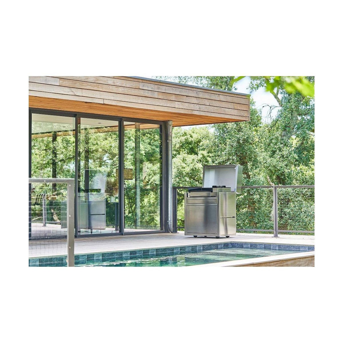 FORGE ADOUR Chariot Plancha CH PIF 60 en inox fermé compatible plancha Premium 60