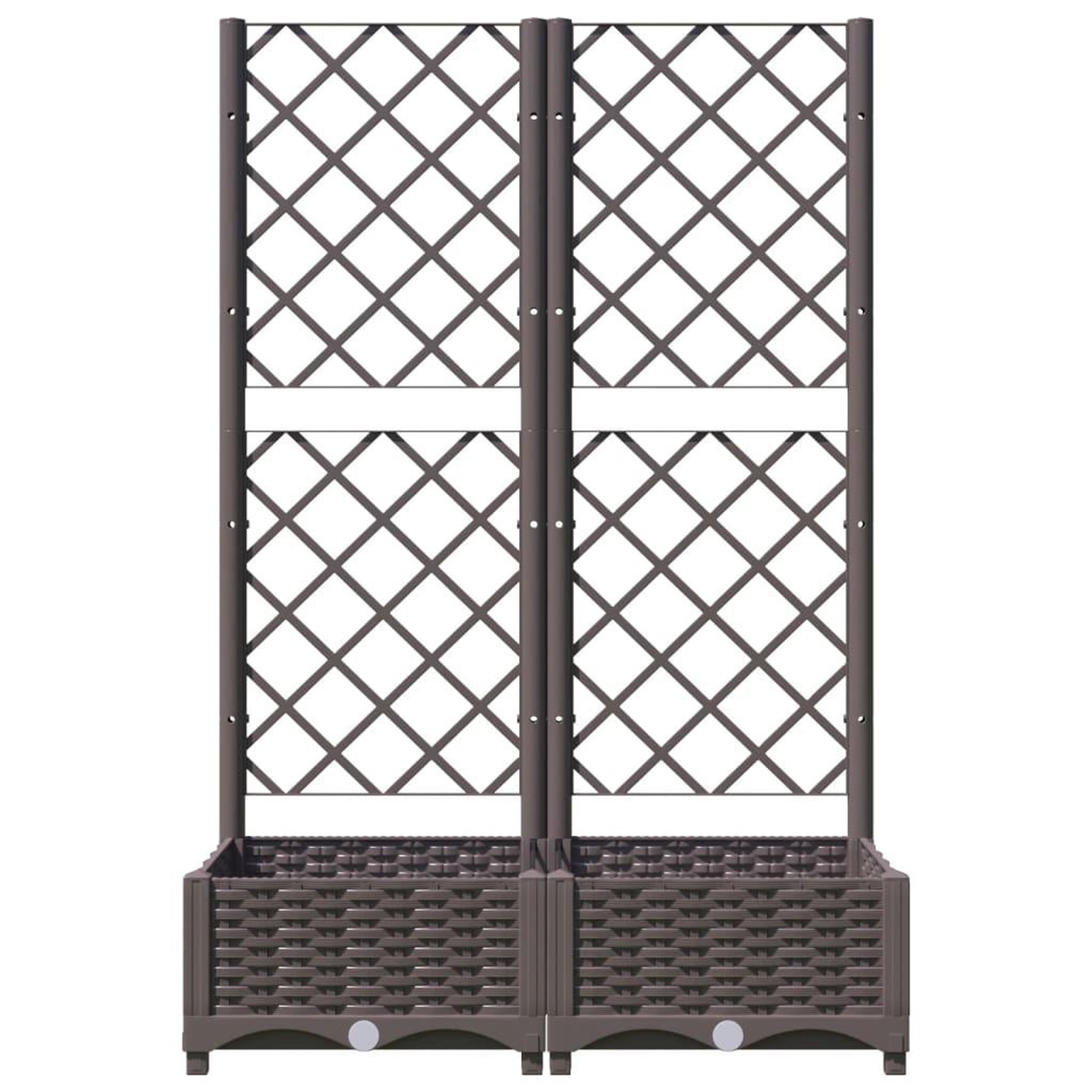 Voir la diapositive 4 : VIDAXL Jardiniere avec treillis Marron 80x40x121,5 cm PP