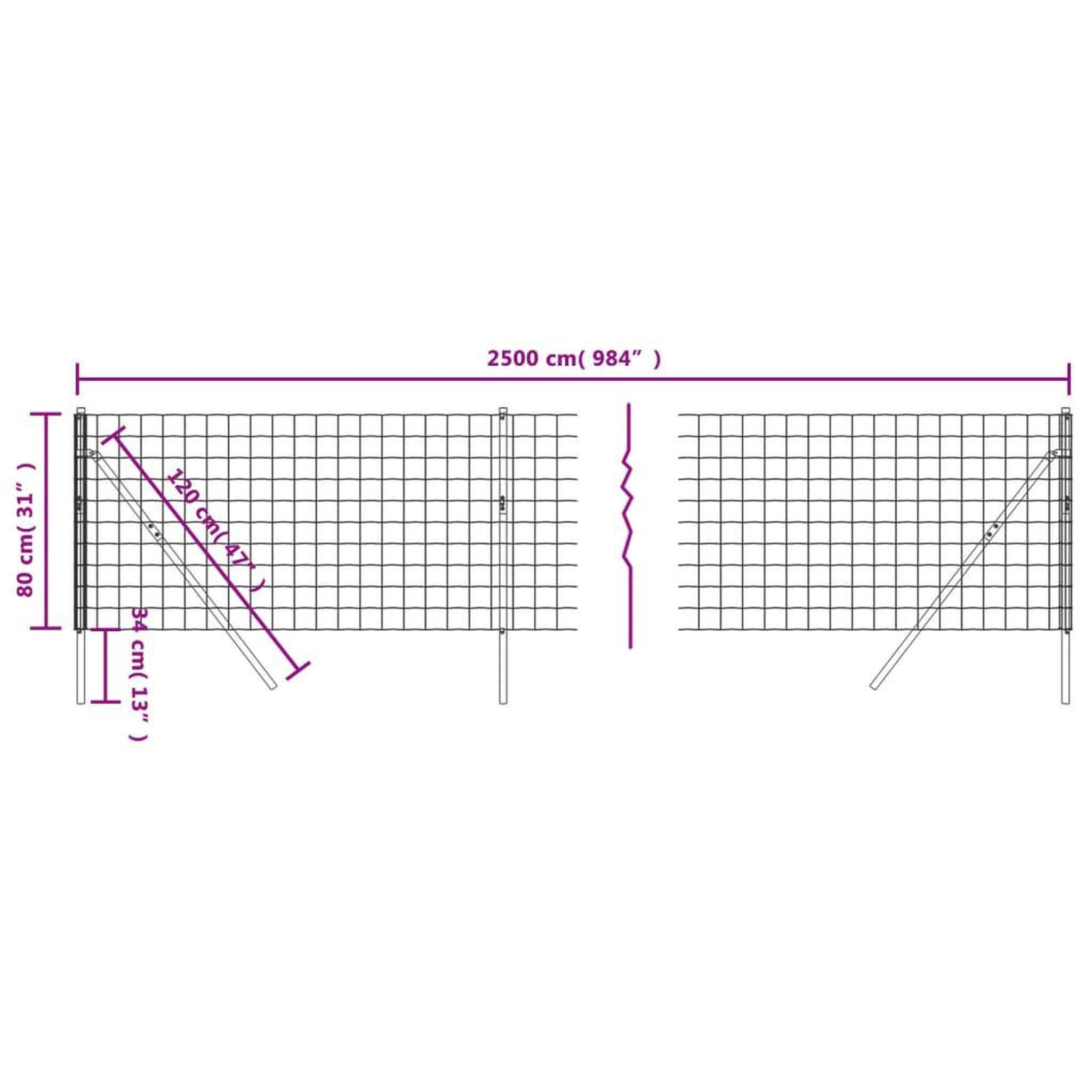 Voir la diapositive 6 : VIDAXL Cloture en treillis metallique anthracite 0,8x25 m