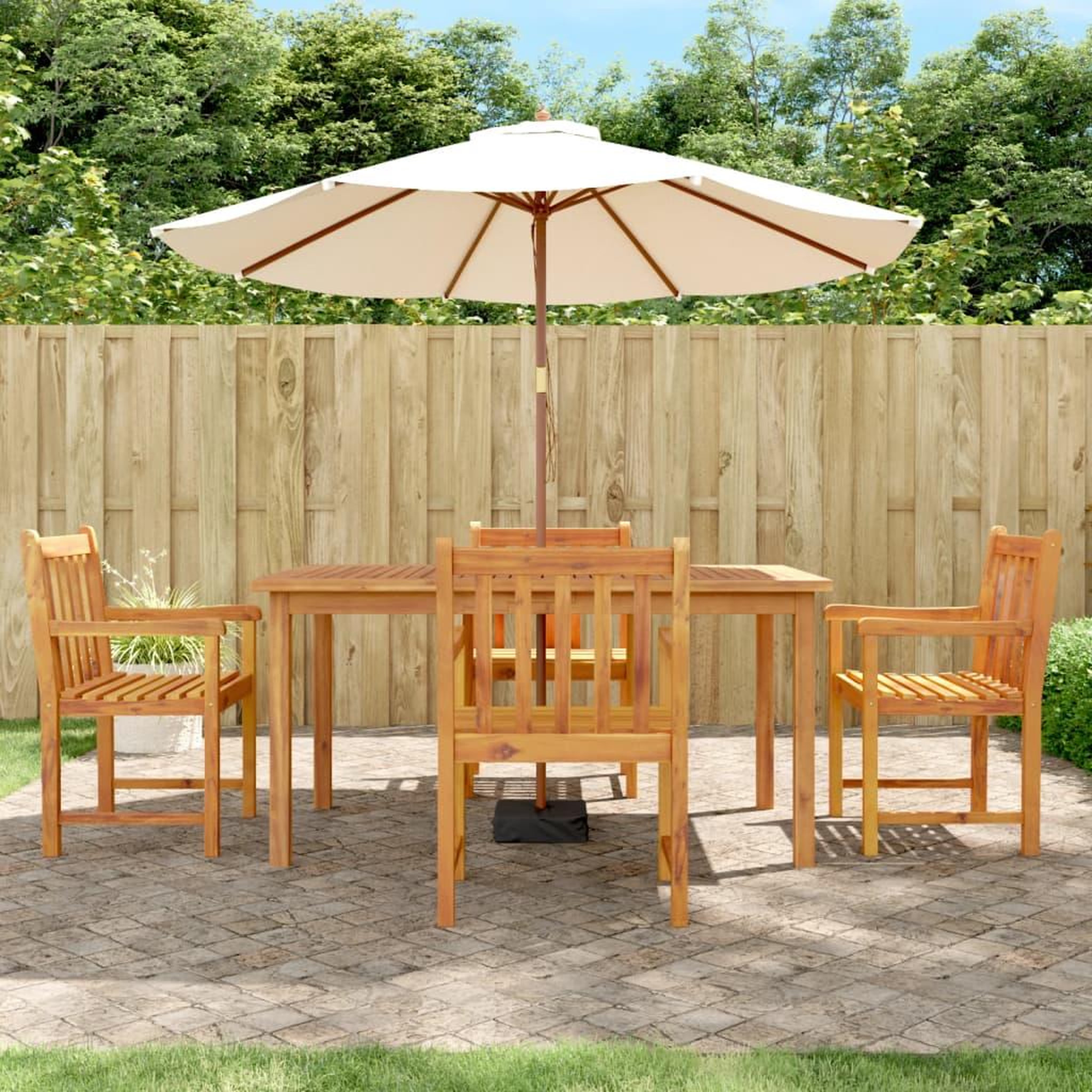 VIDAXL Ensemble a manger de jardin 5 pcs Bois d'acacia solide