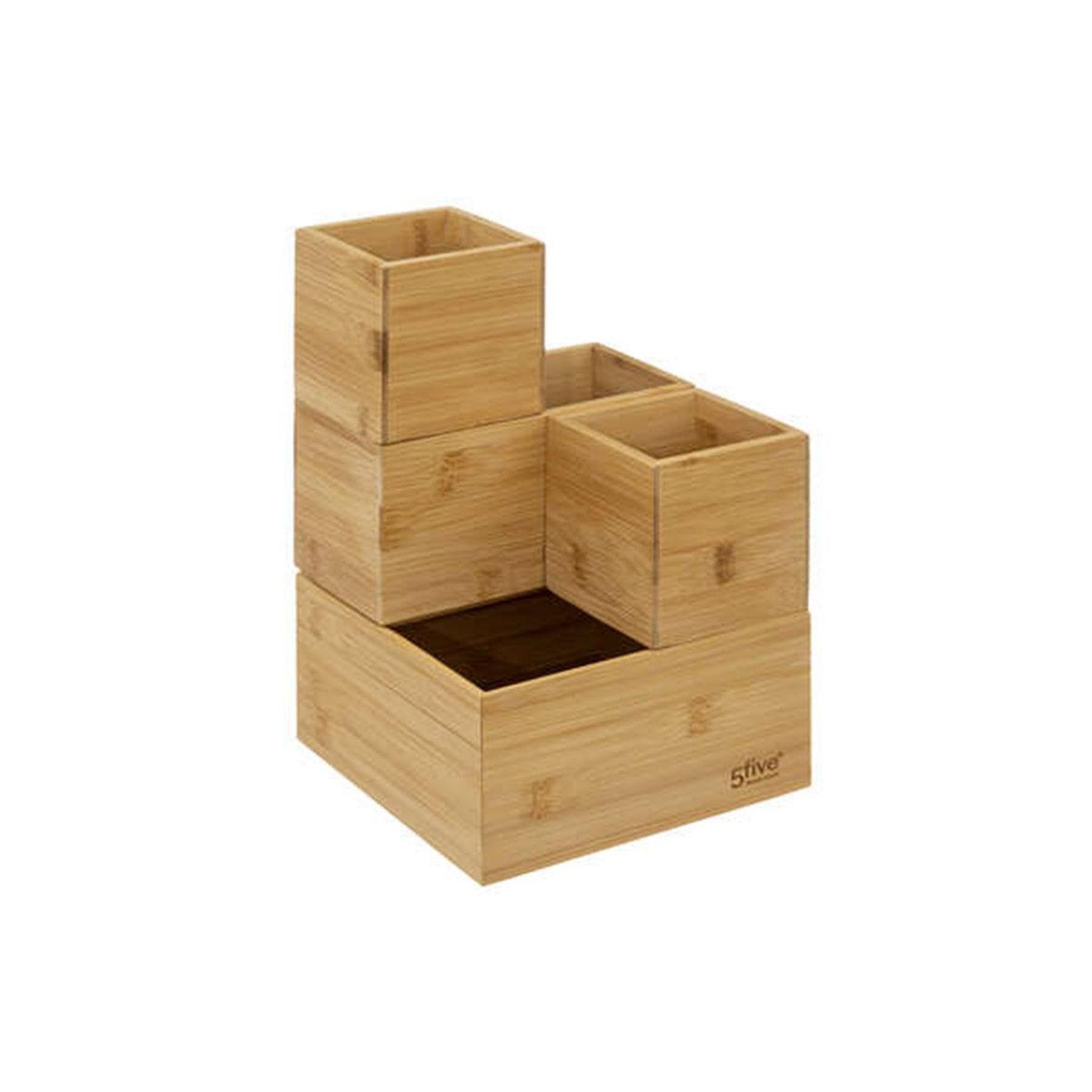 Voir la diapositive 3 : FIVE Organiseur 4 plateaux  bambou  19cm naturel