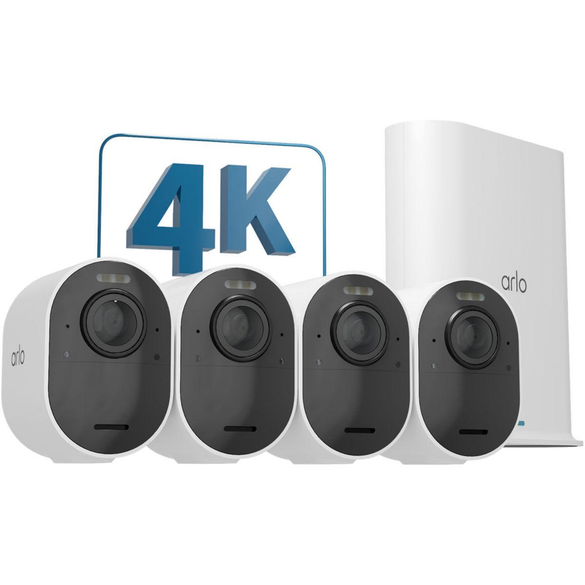 Voir la diapositive 3 : ARLO Caméra de surveillance 4 caméras extérieures blanches Ultra 2