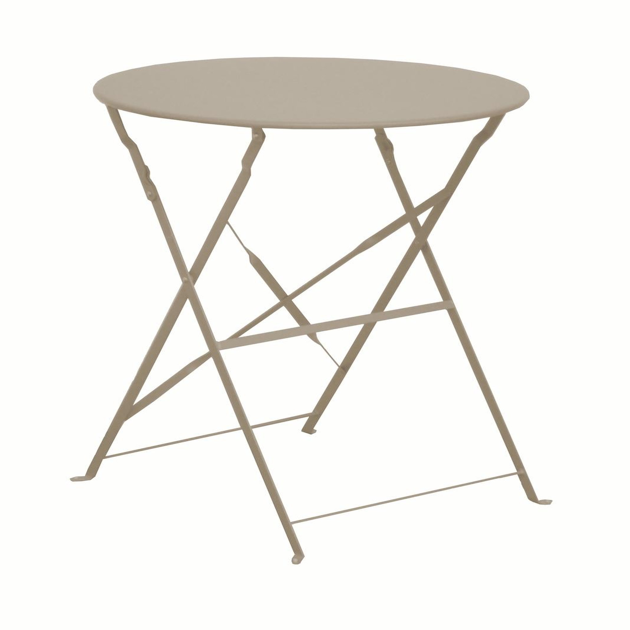 Proloisirs Guéridon pliant en acier - CUBA RD60 - Plateau rond Ø 60 cm - Hauteur 71 cm - Coloris crème