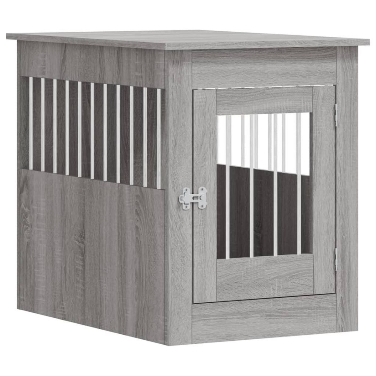 VIDAXL Meuble de cage pour chiens sonoma gris 55x80x68 cm