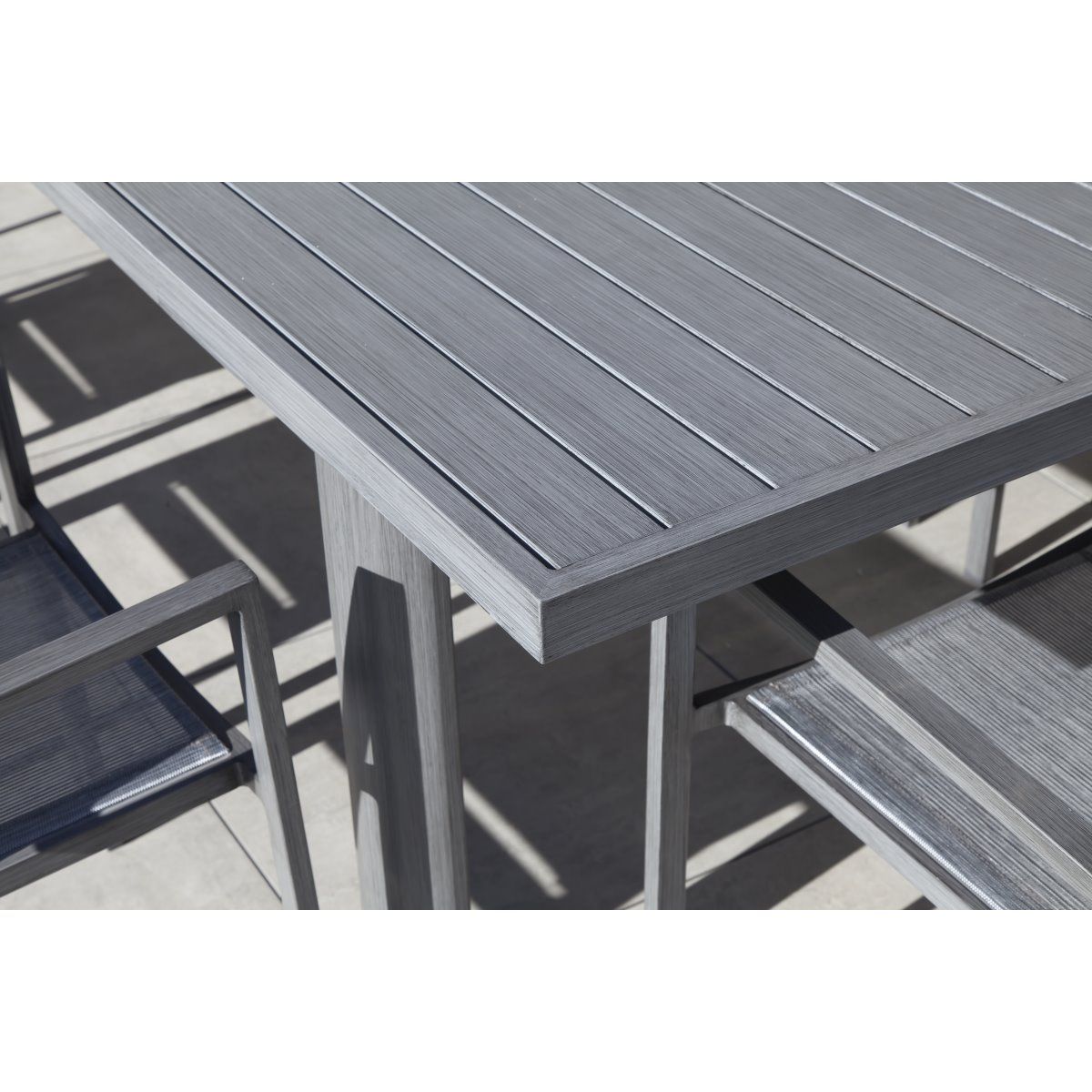 Table de jardin extensible 180/240x100cm aluminium gris LUPIN