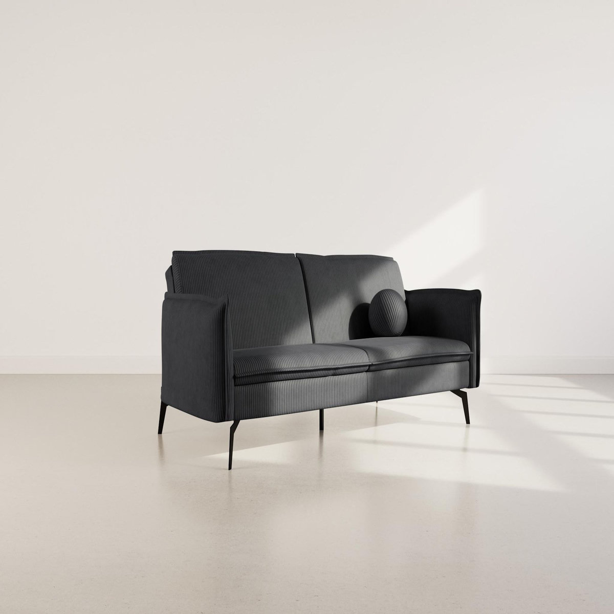 BEST MOBILIER Lexie - canapé convertible clic-clac 2 places en velours côtelé