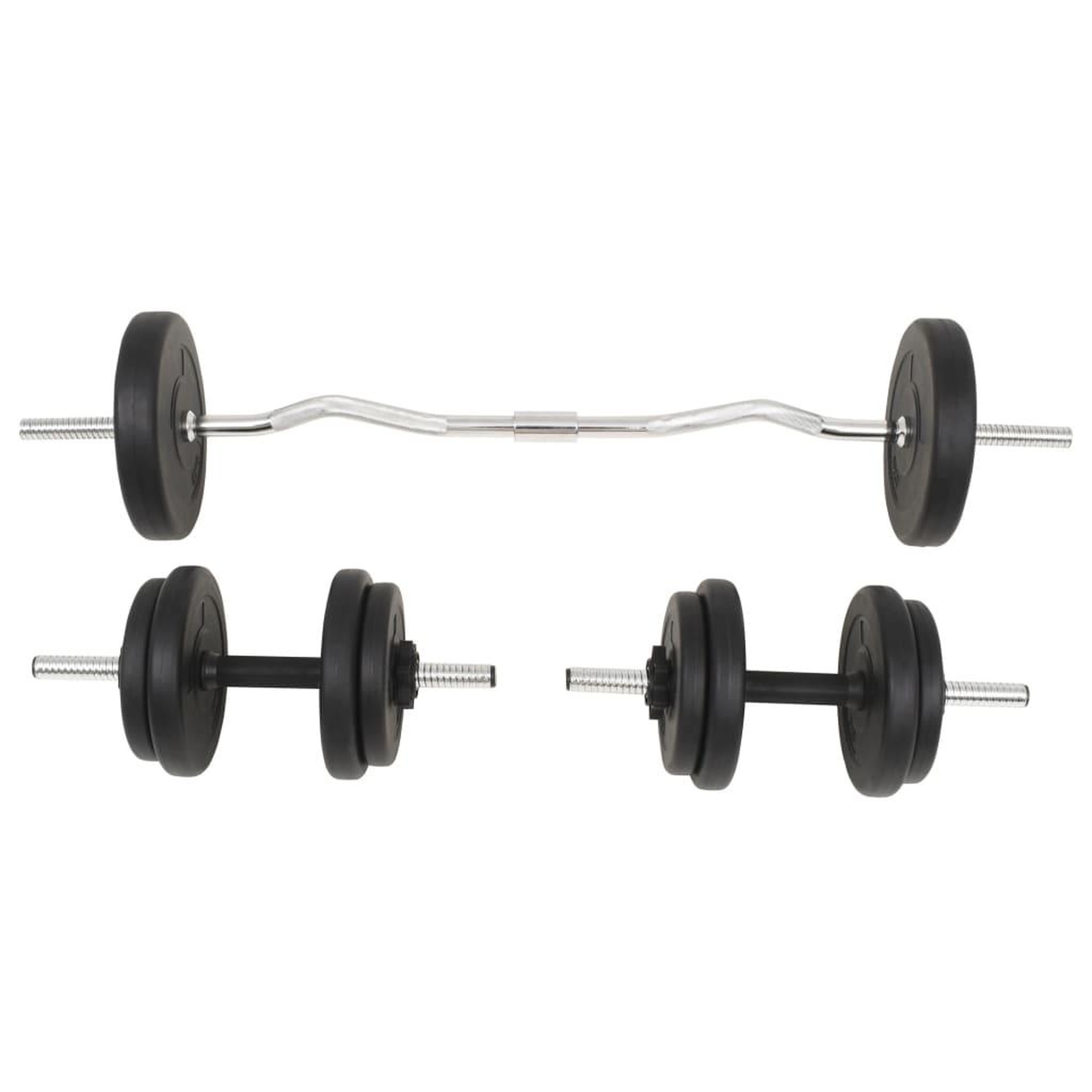 Voir la diapositive 2 : VIDAXL Ensemble d'halteres et barres d'halteres 30 kg