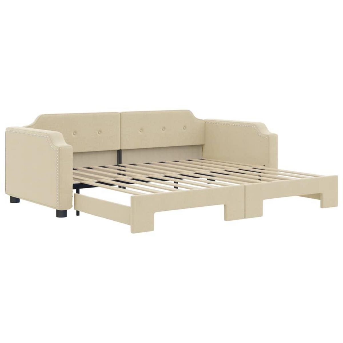 VIDAXL Lit de jour avec gigogne sans matelas creme 90x200 cm
