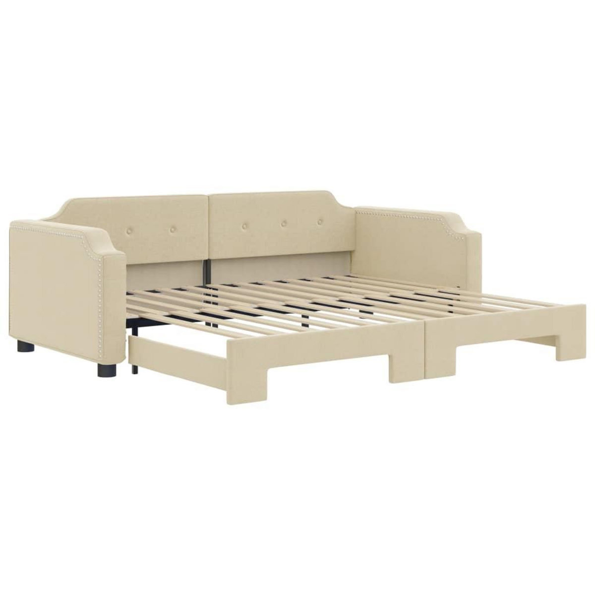VIDAXL Lit de jour avec gigogne sans matelas creme 90x200 cm