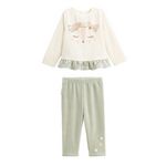 Petit Béguin Pyjama enfant 2 pièces en velours Lison. Coloris disponibles : Vert